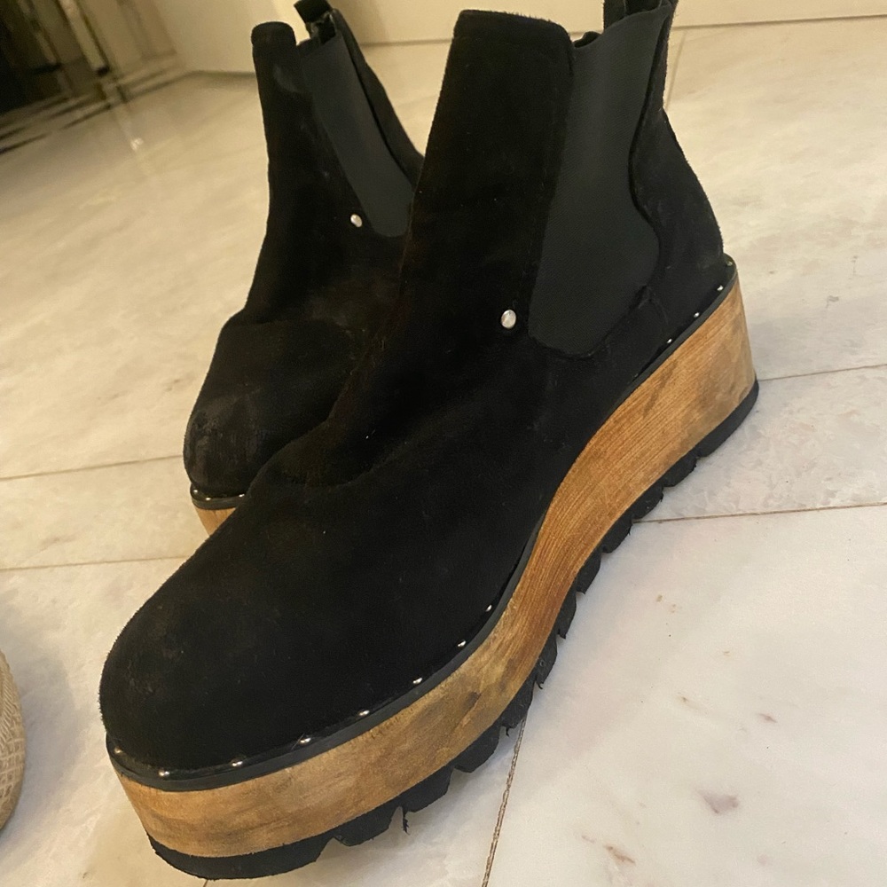 Black platform boots